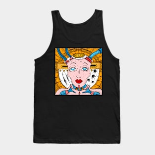 the all knowing AI. robot. sci fi pattern. original artwork by JJadx. Tank Top